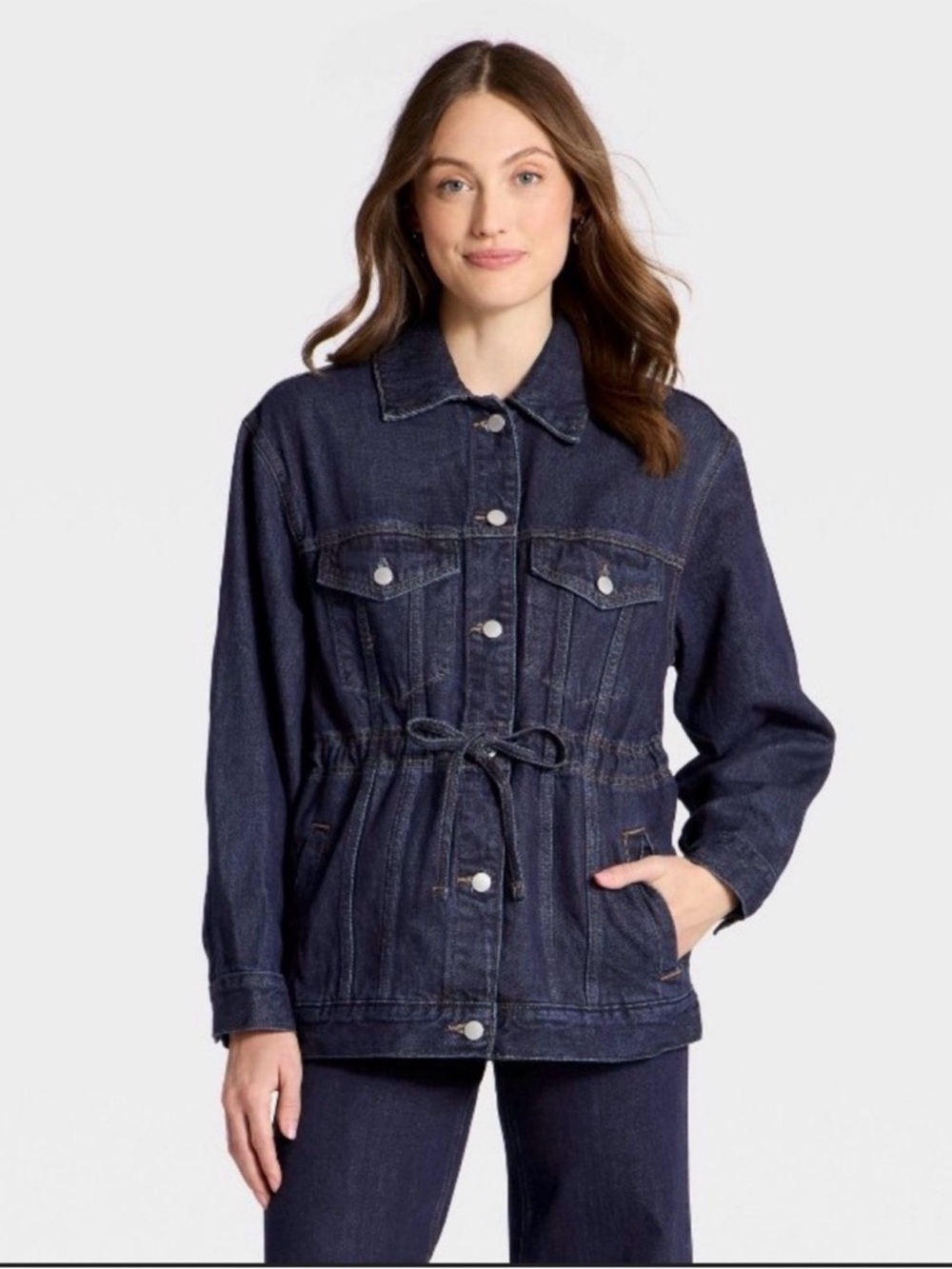 Universal Thread Navy Drawstring Denim Jacket